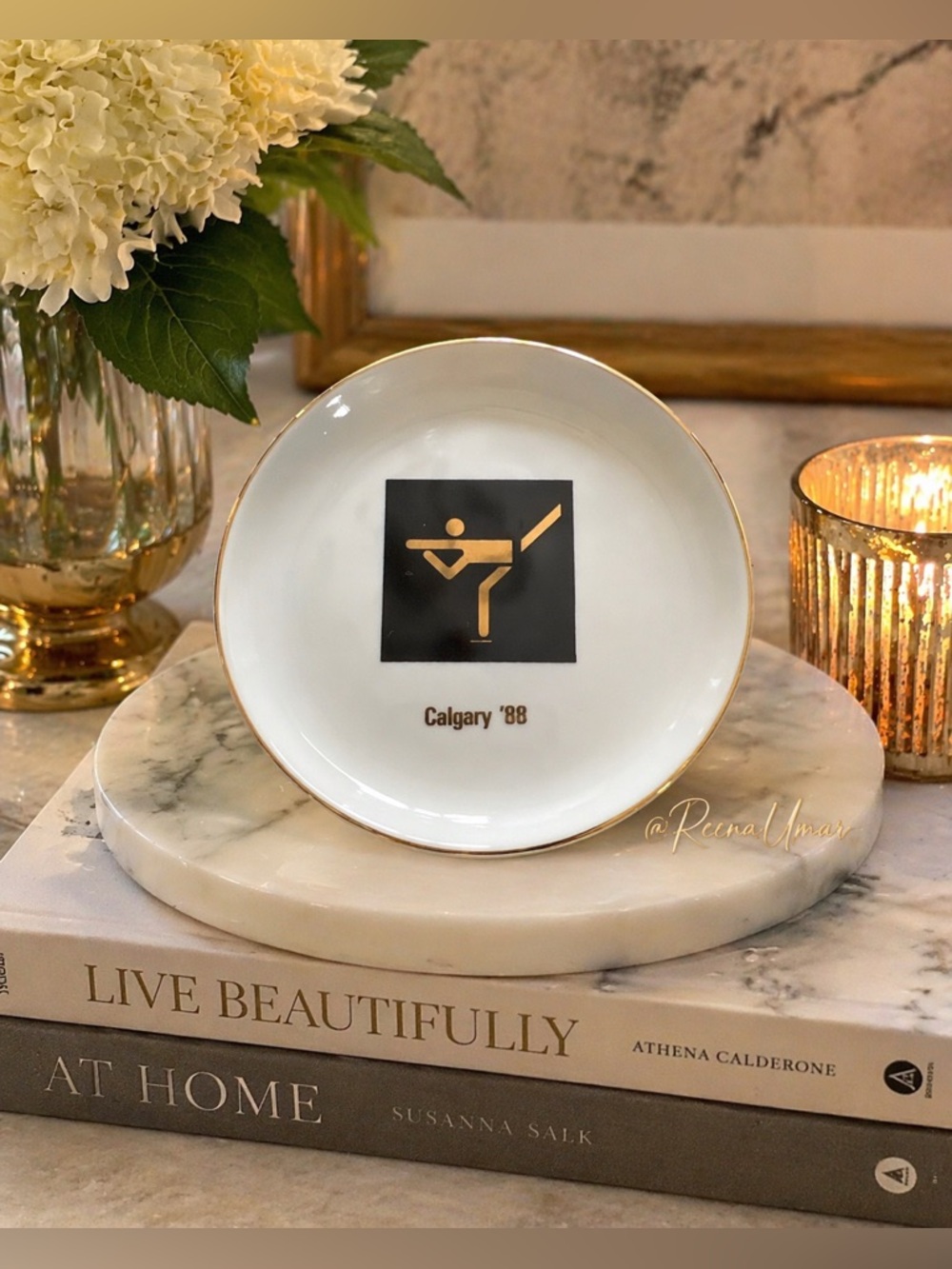 Calgary ’88 Commemorative Plate with Gold Accent